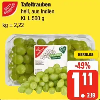 Edeka Frischemarkt Gut & Günstig Tafeltrauben 500 g Angebot