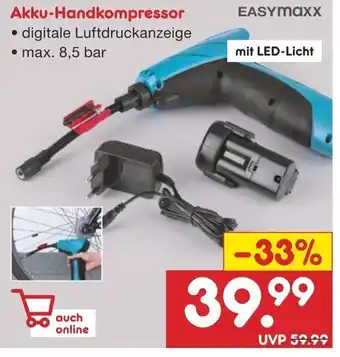 Netto Marken-Discount Easymaxx Akku Handkompessor Angebot