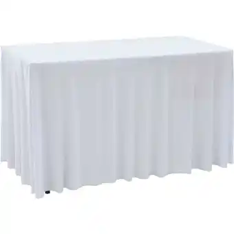 ManoMano Hommoo - 2 Stück Stretch-Tischdecken mit Rand 120 x 60,5 x 74 cm Weiß Angebot