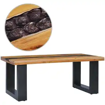 ManoMano Hommoo - Couchtisch 100 x 50 x 40 cm Massivholz Teak und Polyresin Angebot