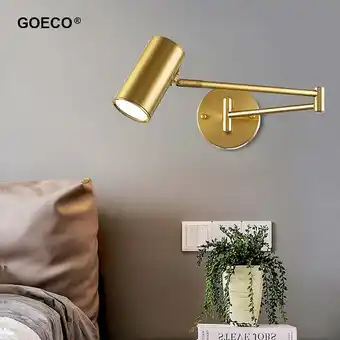 ManoMano Led Wandleuchte, Moderne led Wandlampe, Wohnkultur Wandbeleuchtung, Verstellbare Schaukel-goldene Wandleuchte für Schlafzimme Angebot