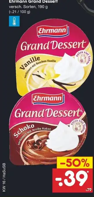 Netto Marken-Discount Ehrmann Grand Dessert  190 g Becher Angebot