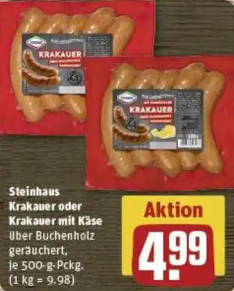 REWE Steinhaus Krakauer oder Krakauer mit Käse 500 g Pckg. Angebot