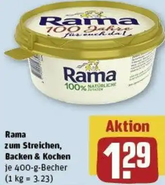 REWE Rama zum Streichen, Backen & Kochen 400 g Becher Angebot