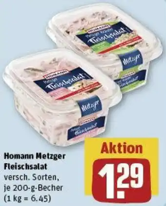 REWE Homann Metzger Fleischsalat 200 g Becher Angebot