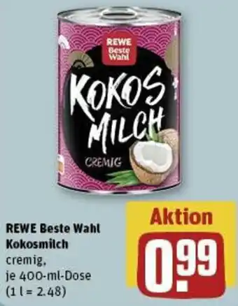 REWE REWE Beste Wahl Kokosmilch 400 ml Dose Angebot