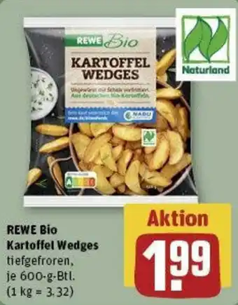 REWE REWE Bio Kartoffel Wedges 600 g Btl. Angebot