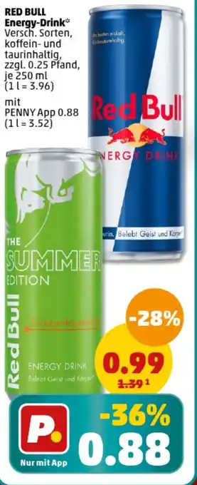 PENNY RED BULL Energy-Drink 250 ml Angebot