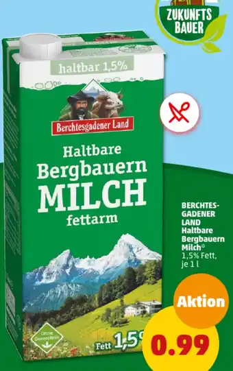 PENNY BERCHTESGADENER LAND Haltbare Bergbauern Milch 1 L Angebot