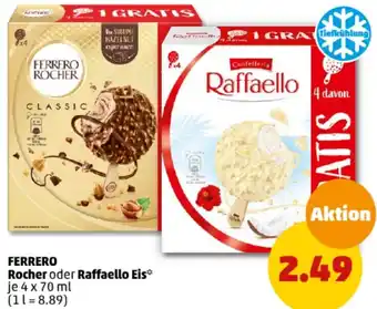 PENNY FERRERO Rocher oder Raffaello Eis 4 x 70 ml Angebot