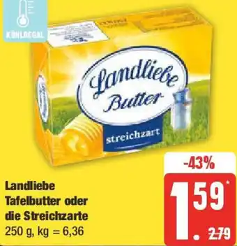 Edeka Landliebe Tafelbutter oder die Streichzarte 250 g Angebot