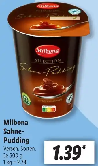 Lidl Milbona Sahne Pudding 500 g Angebot