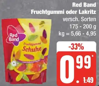 Edeka Red Band Fruchtgummi oder Lakritz 175-200 g Angebot