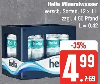 Edeka Hella Mineralwasser 12 x 1 L Angebot