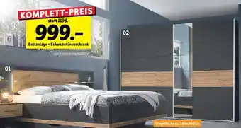 SCONTO Bettanlage + Schwebetürenschrank Angebot