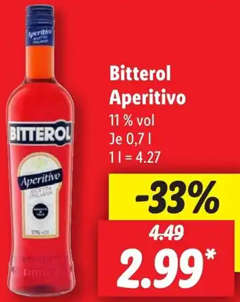 Lidl Bitterol Aperitivo 0,7 L Angebot