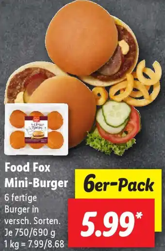 Lidl Food Fox Mini-Burger 750/690 g Angebot