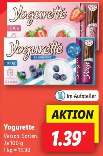 Lidl Yogurette 100 g Angebot