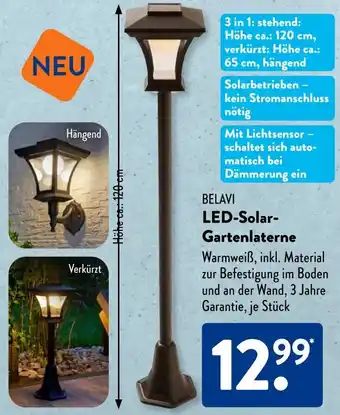 Aldi Süd BELAVI LED-Solar Gartenlaterne Angebot