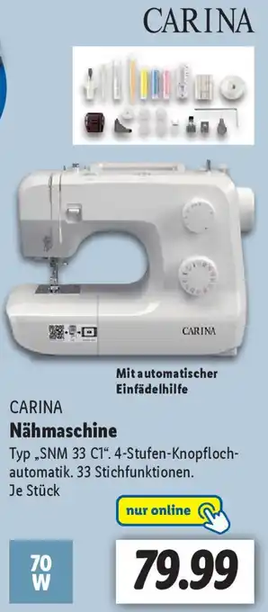 Lidl CARINA Nähmaschine Angebot