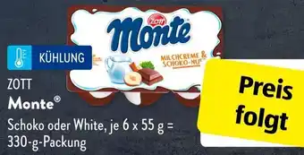 Aldi Süd ZOTT Monte 330 g Packung Angebot