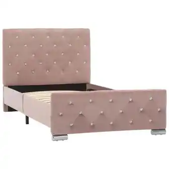 ManoMano Maisonchic - Bettgestell für Erwachsenenbett,Bettrahmen Bettgestell Rosa Samt 90x200 cm -Maison 96051 - Rosa Angebot