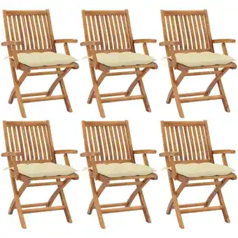 ManoMano 6 Stk. Klappbare Gartenstühle, Gartensessel, Gartenmöbel, Liegestühle mit Kissen Massivholz Teak LLOAQ280426 Maisonchic Angebot