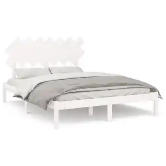 ManoMano Maisonchic - Bettgestell für Erwachsene,Bettgestell,Schlafzimmerbett,Massivholzbett Weiß 150x200 cm -Maison 14023 - Weiß Angebot