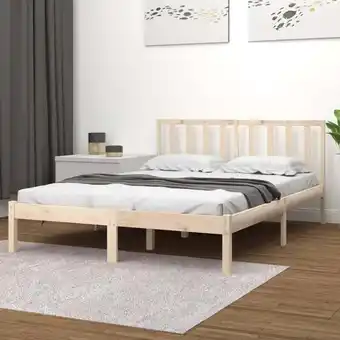 ManoMano Maisonchic - Massivholzbett Doppelbett Bett für Schlafzimmer Kiefer 200x200 cm DE18745 - Braun Angebot