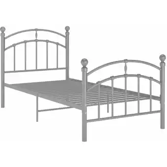 ManoMano Maisonchic - Bettgestell Einzelbett Bett für Schlafzimmer Grau Metall 100x200 cm DE72717 - Grau Angebot