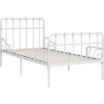 ManoMano Bettgestell für Erwachsenenbett,Bettrahmen Bettgestell mit Lattenrost Weiß Metall 90×200 cm -Maison 24621 - Weiß Angebot