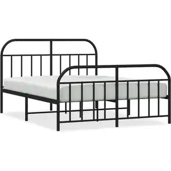 ManoMano Bettgestell für Erwachsenenbett,Bettrahmen,Bettgestell mit Kopf- und Fußteil,Schlafzimmerbett Metall Schwarz 150x200 cm -Mais Angebot