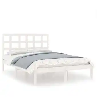 ManoMano Maisonchic - Bettgestell für Erwachsene,Bettgestell,Schlafzimmerbett,Massivholzbett Weiß 150x200 cm -Maison 64827 - Weiß Angebot