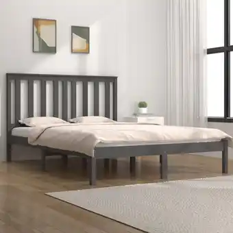 ManoMano Massivholzbett,Schlafzimmerbett,Doppelbett,Bett für Jugendliche,Erwachsene, ältere Menschen Grau Kiefer 140x190 cm BZSTK64498 Angebot