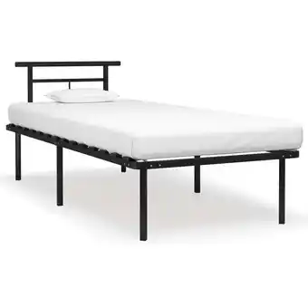 ManoMano Maisonchic - Bettgestell Einzelbett Bett für Schlafzimmer Schwarz Metall 90x200 cm DE58131 - Schwarz Angebot