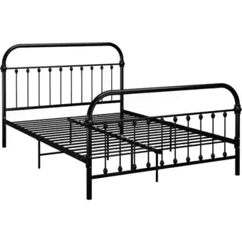 ManoMano Bettrahmen für Einzelbett,Metallbett, Bettgestell Schwarz Metall 140×200 cm -BonneVie 44509 Angebot