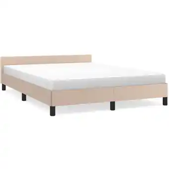 ManoMano Bettgestell für Erwachsenenbett,Bettrahmen Metallbett mit Kopfteil,Schlafzimmerbett Cappuccino-Braun 140x200 cm Kunstleder -M Angebot