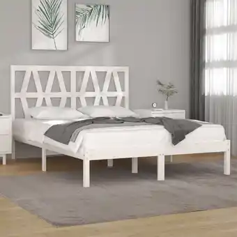 ManoMano Maisonchic - Massivholzbett Doppelbett Bett für Schlafzimmer Weiß Kiefer 160x200 cm DE63472 - Weiß Angebot