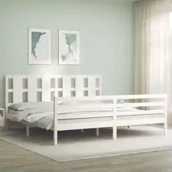 ManoMano Massivholzbett mit Kopfteil, Doppelbett, Schlafzimmerbett, Bettgestell Weiß 200x200 cm LLLA189607 MaisonChic Angebot