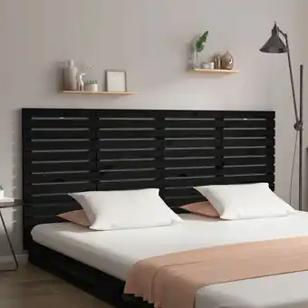 ManoMano Maisonchic - Wand-Kopfteil Déco Kopfteil für Betten Heimdekoration Schwarz 156x3x91,5 cm Massivholz Kiefer DE53827 - Schwarz Angebot