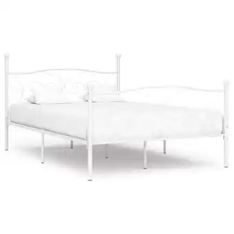 ManoMano Maisonchic - Bettgestell mit Lattenrost, Doppelbett, Schlafzimmerbett Weiß Metall 120×200 cm LLLA511262 Angebot