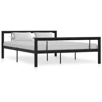 ManoMano Maisonchic - Bettgestell, Doppelbett, Schlafzimmerbett Schwarz und Weiß Metall 140×200 cm LLLA329614 Angebot