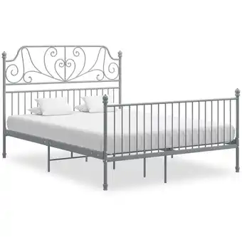 ManoMano Bonnevie - Bett - Jugendbett Bettgestell Grau Metall 140x200 cm BV486491 Angebot