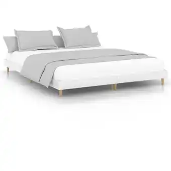 ManoMano Bonnevie - Metallbett,Bettrahmen,Bettgestell für Einzelbett Hochglanz-Weiß 140x200 cm Holzwerkstoff 91309 Angebot