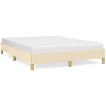 ManoMano Bettgestell für Erwachsenenbett,Bettrahmen Metallbett,Schlafzimmerbett Creme 160x200 cm Stoff -Maison 56942 - Creme Angebot