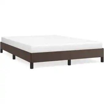 ManoMano Bonnevie - Metallbett,Bettrahmen,Bettgestell für Einzelbett Braun 140x190 cm Kunstleder 88649 Angebot