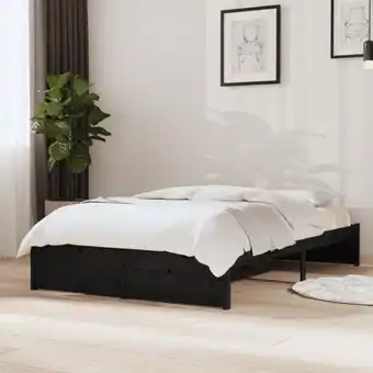 ManoMano Bonnevie - Elegantes Bettgestell für Erwachsene, Bettrahmen Massivholzbett Schwarz 120x190 cm -BVE76116 Angebot