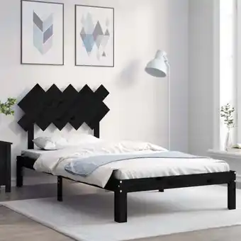 ManoMano Massivholzbett mit Kopfteil, Einzelbett, Bettrahmen, Schlafzimmerbett Schwarz 100x200 cm LLLA568169 Maisonchic Angebot