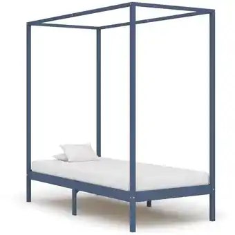 ManoMano Longziming - Himmelbett-Gestell Grau Massivholz Kiefer 90 x 200 cm Angebot