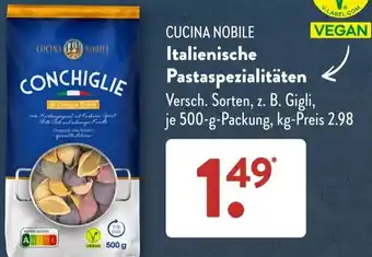 Aldi Süd CUCINA NOBILE Italienische Pastaspezialitäten 500 g Packung Angebot